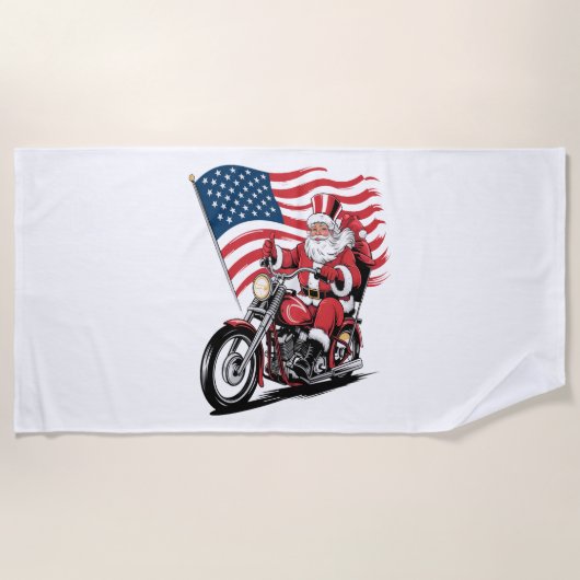 Patriotic Uncle Sam Motorcycle Strandtuch (Vorderseite)