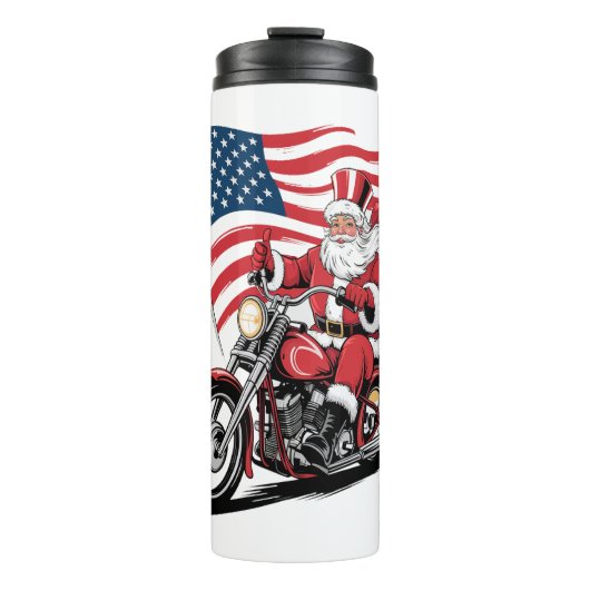 Patriotic Uncle Sam Motorcycle Thermosbecher (Vorderseite)