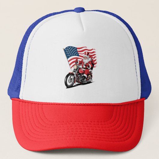 Patriotic Uncle Sam Motorcycle Truckerkappe (Vorderseite)