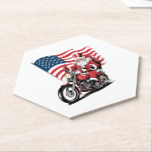 Patriotic Uncle Sam Motorcycle Untersetzer (angewinkelt)