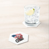 Patriotic Uncle Sam Motorcycle Untersetzer (Vor Ort)