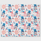 Patriotic Uncle Sam pattern Geschenkpapier (Flach)