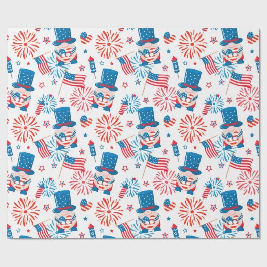 Patriotic Uncle Sam pattern Geschenkpapier (Flach)