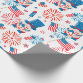 Patriotic Uncle Sam pattern Geschenkpapier (Ecke)