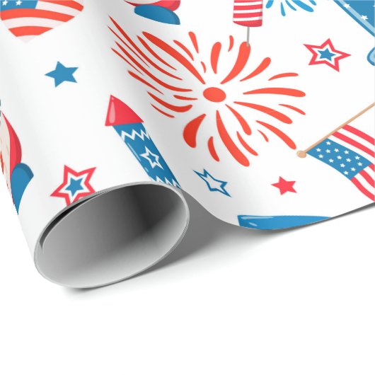 Patriotic Uncle Sam pattern Geschenkpapier (Rolleneckpunkt)