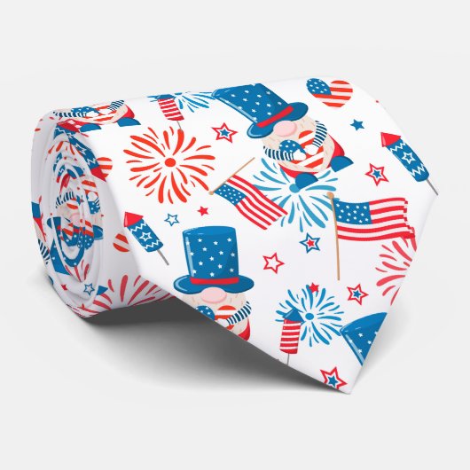 Patriotic Uncle Sam pattern Krawatte (Gerollt)