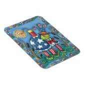 PATRIOTIC UNCLE SAM TURTLE, FUNNY FIRECRACKER Cute Magnet (Rechte Seite)