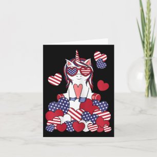 Patriotic Unicorn 4. Juli US-amerikanische Flagge  Karte