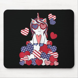 Patriotic Unicorn 4. Juli US-amerikanische Flagge Mousepad