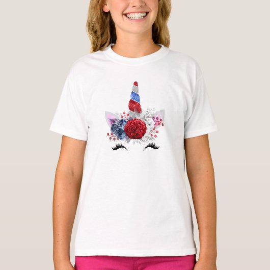 Patriotic Unicorn Girls Tank Top (Vorderseite)