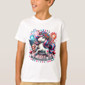 Patriotic Unicorn Kids T - Shirt (Vorderseite)