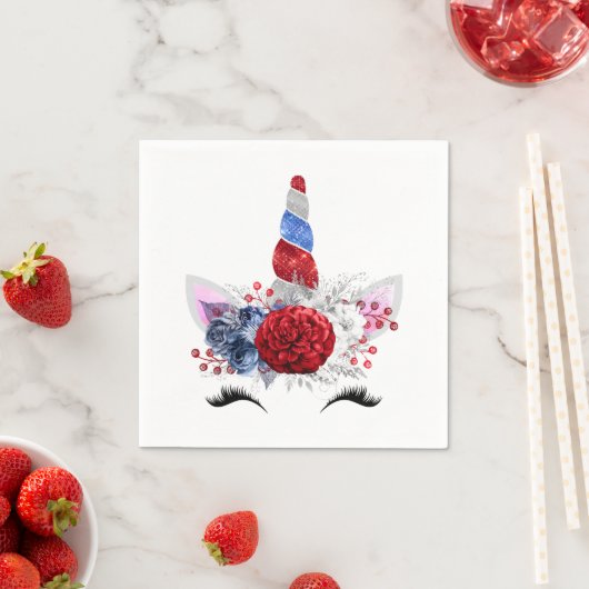Patriotic Unicorn Napkins Serviette (Beispiel)