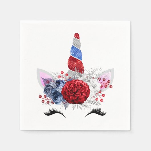 Patriotic Unicorn Napkins Serviette (Vorderseite)