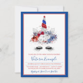 Patriotic Unicorn Red White Blue Baby Dusche Einladung (Vorderseite)