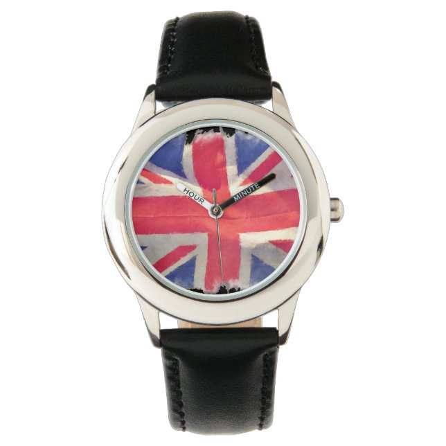 Patriotic Union Jack, UK Gewerkschaft Flag Armbanduhr (Vorderseite)