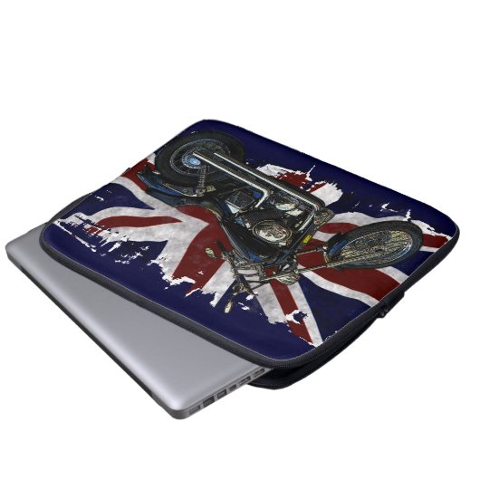 Patriotic Union Jack UK Gewerkschaft Flag & Motorr Laptopschutzhülle (Vorne Knopf)
