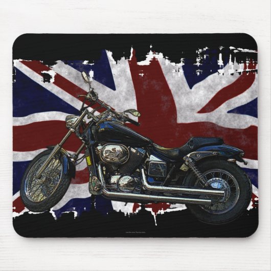 Patriotic Union Jack, UK Gewerkschaft Flag, Motorr Mousepad (Vorne)