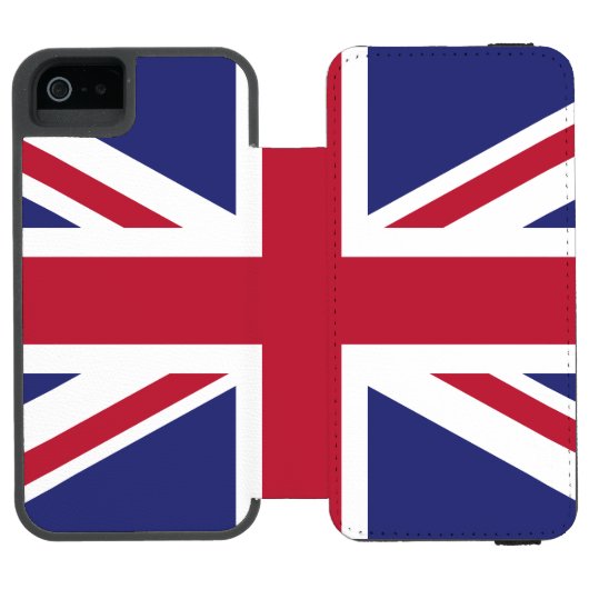 Patriotic United Kingdom Flag Incipio iPhone Geldbeutel-Hülle (Folio Geöffnet)