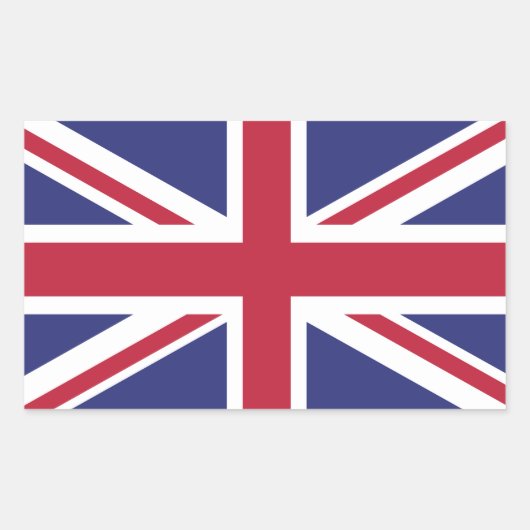 Patriotic United Kingdom Flag Rechteckiger Aufkleber (Vorderseite)