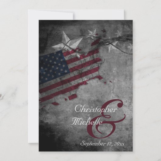 Patriotic United Staaten American Flag Wedding Einladung (Vorderseite)