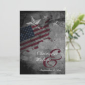 Patriotic United Staaten American Flag Wedding Einladung (Stehend Vorderseite)