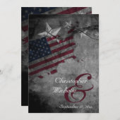 Patriotic United Staaten American Flag Wedding Einladung (Vorne/Hinten)