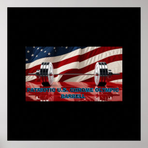 Patriotic United Staaten Chrome Barbell Set Poster