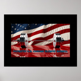 Patriotic United Staaten Chrome Barbell Set Poster