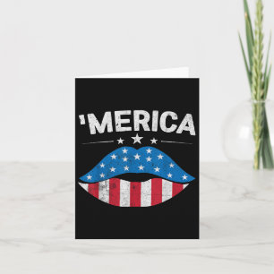 Patriotic US Amerika Flag Lips 4. Juli Merica Karte