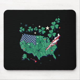 Patriotic Us Clover Map - Kleeblatt Proud American Mousepad