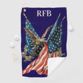 Patriotic US Flag And Bald Eagle American Flag Golfhandtuch (Insitu)