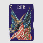 Patriotic US Flag And Bald Eagle American Flag Golfhandtuch (Vorderseite)