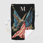 Patriotic US Flag And Eagle American Flag Golfhandtuch (Insitu)