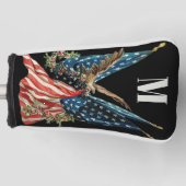 Patriotic US Flag And Eagle Custom Monogram Golf Headcover (Vorderseite)