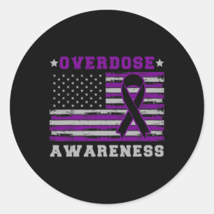 Patriotic Us Flag Arzneimittel Überdosierung Opioi Runder Aufkleber