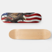 Patriotic US Flag Bald Eagles Skateboard (Horizontal)