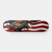 Patriotic US Flag Bald Eagles Skateboard (Horizontal)