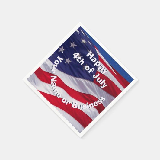 Patriotic US Flag Custom Serviette (Ecke)