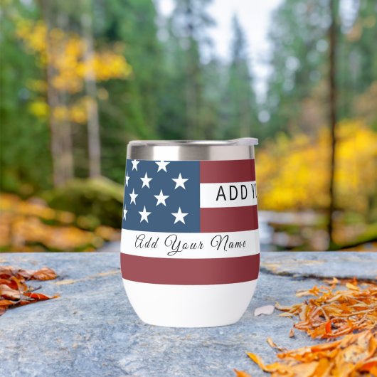 Patriotic US Flag Custom Text Name (Außenbereich)