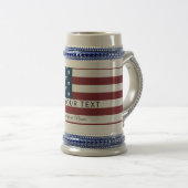 Patriotic US Flag Custom Text Name Bierglas (VorderseiteRechts)