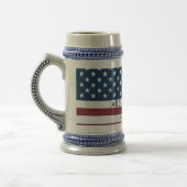 Patriotic US Flag Custom Text Name Bierglas (Links)