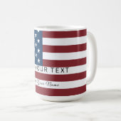 Patriotic US Flag Custom Text Name  Kaffeetasse (VorderseiteRechts)