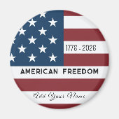 Patriotic US Flag Custom Text Name Magnet (Vorne)