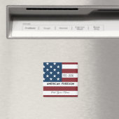 Patriotic US Flag Custom Text Name Magnet (In Situ (Geschirrspüler))