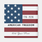Patriotic US Flag Custom Text Name Magnet (Vorne)