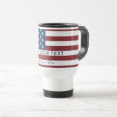 Patriotic US Flag Custom Text Name Reisebecher (VorderseiteRechts)