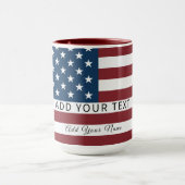 Patriotic US Flag Custom Text Name Tasse (Zentrum)