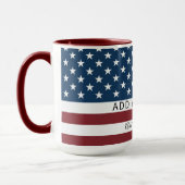 Patriotic US Flag Custom Text Name Tasse (Links)