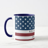 Patriotic US Flag Custom Text Name Tasse (Links)