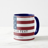 Patriotic US Flag Custom Text Name Tasse (VorderseiteRechts)